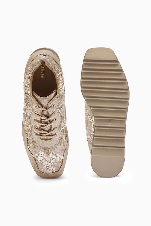 Cinnamon Sugar Wedding Wedge Sneakers