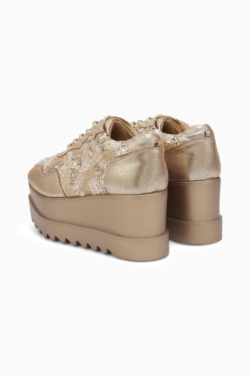 Cinnamon Sugar Wedding Wedge Sneakers