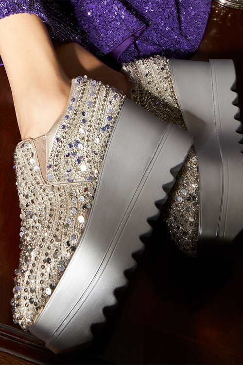 Kaju Katli Wedding Wedge Sneakers