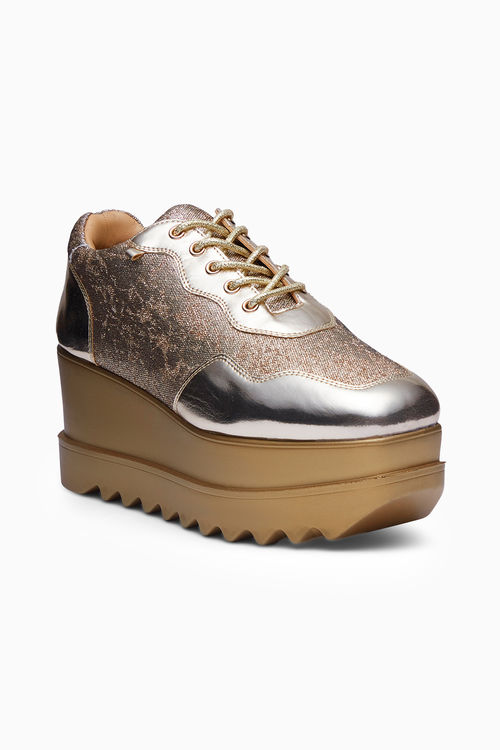 Metallic Mela Wedding Wedge Sneakers