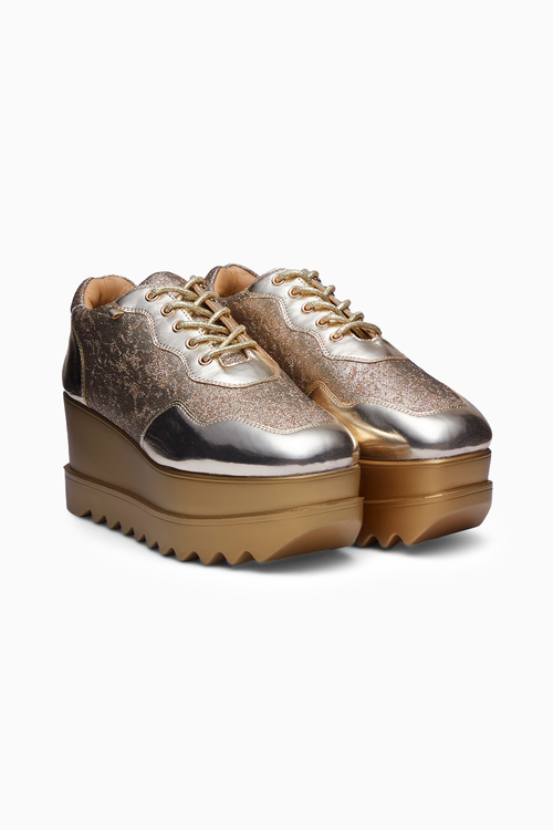 Metallic Mela Wedding Wedge Sneakers