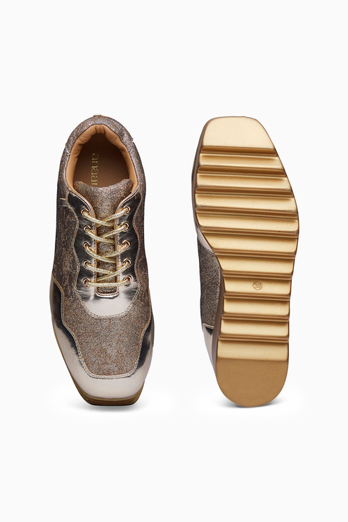 Metallic Mela Wedding Wedge Sneakers