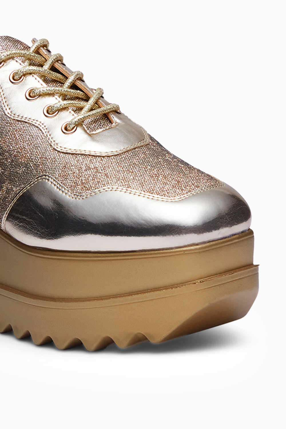 Metallic top wedge sneakers