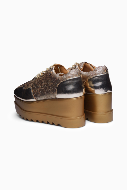 Metallic Mela Wedding Wedge Sneakers
