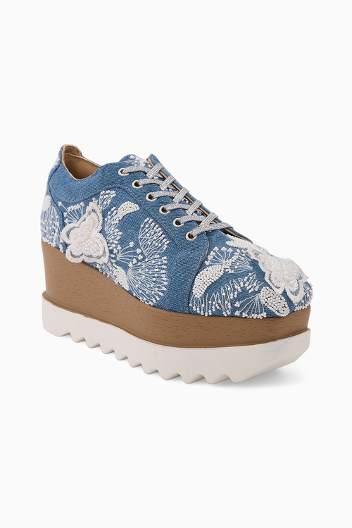 Butterfly Pea Wedge Sneakers