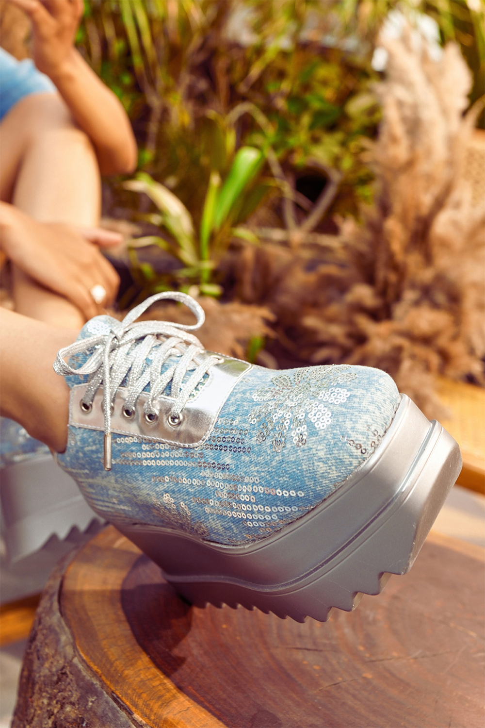 Blue Moon Wedge Sneakers