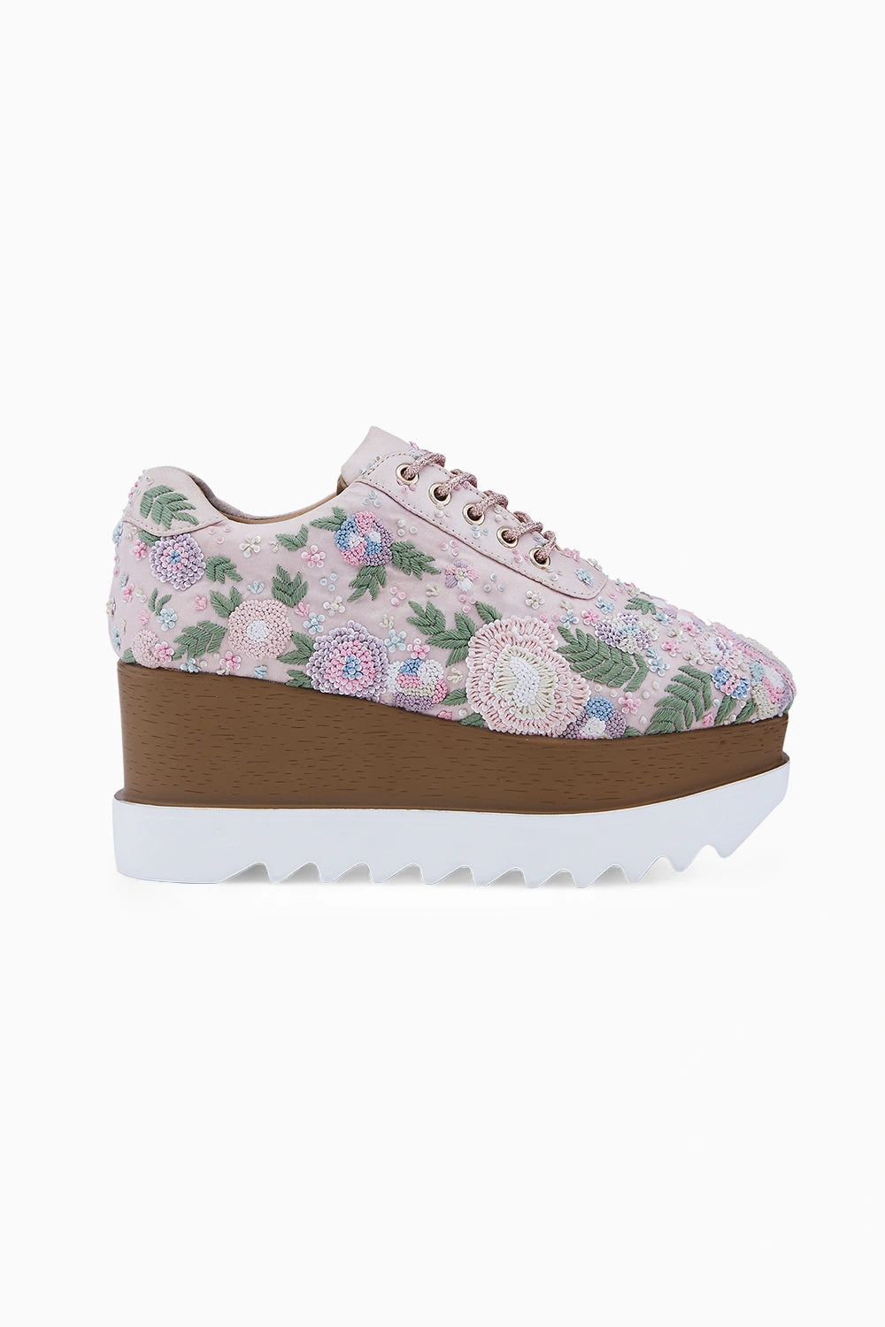 Blush Peony Wedge Sneakers