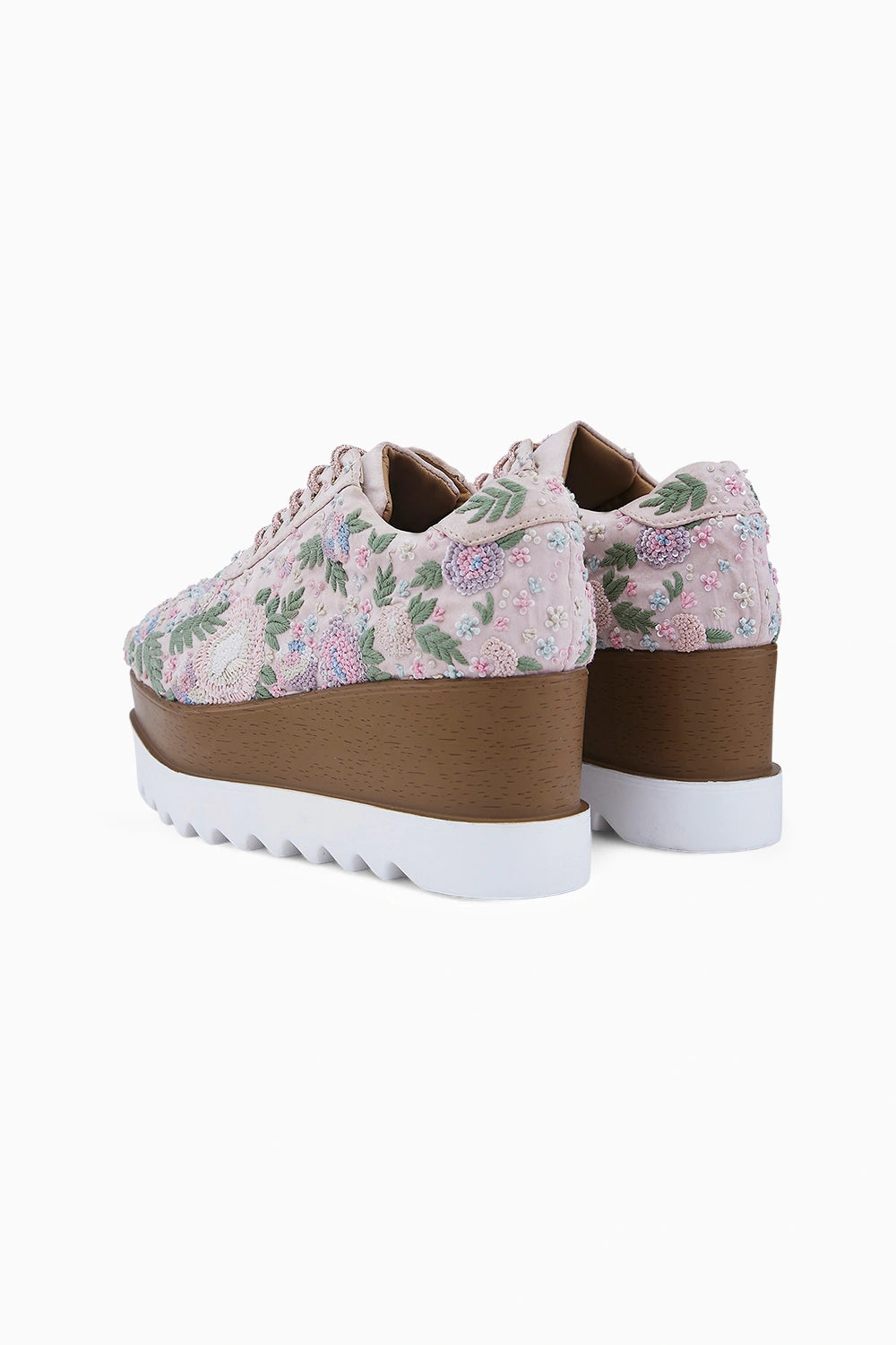 Blush Peony Wedge Sneakers