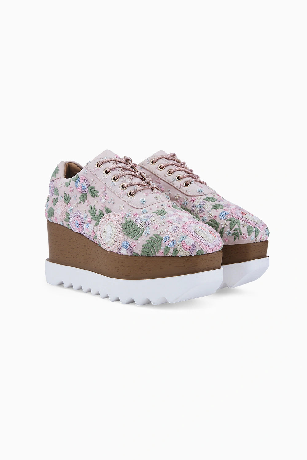 Blush Peony Wedge Sneakers