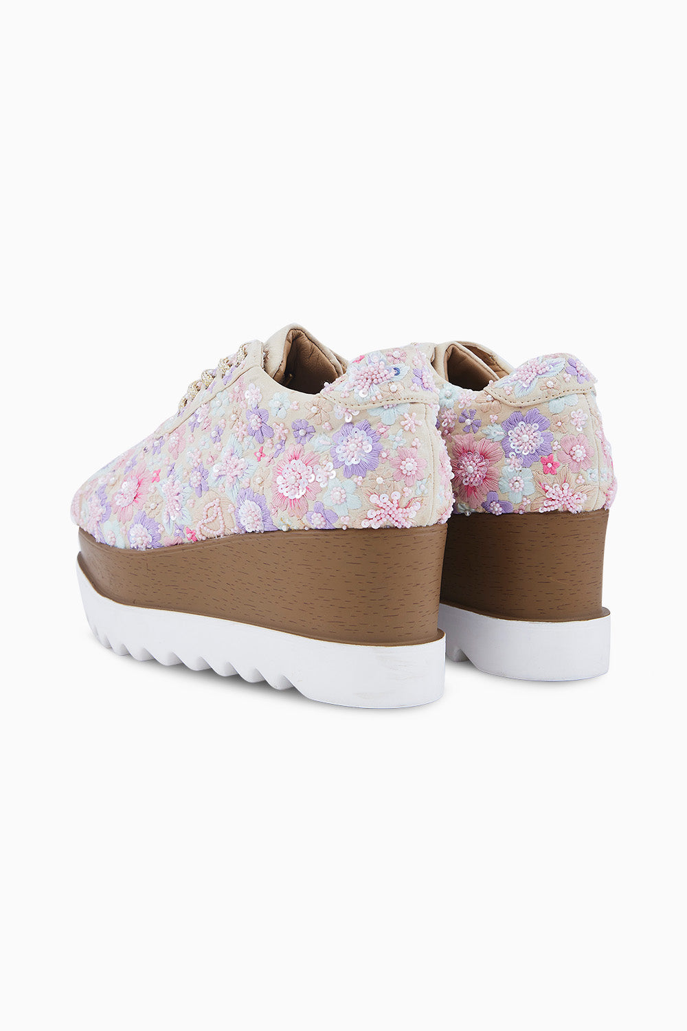 Floral Polka Wedge Sneakers