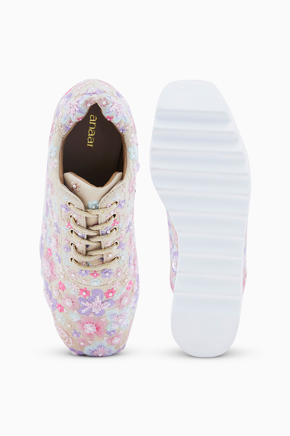 Floral Polka Wedge Sneakers