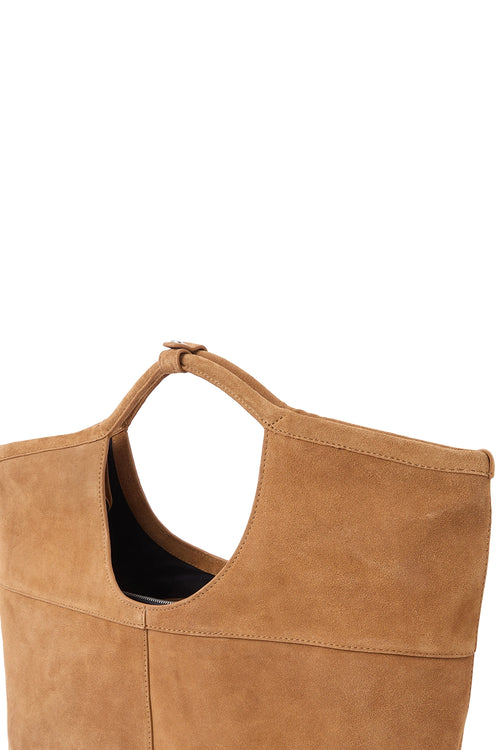 Arendt Suede Caramel Tote Bag
