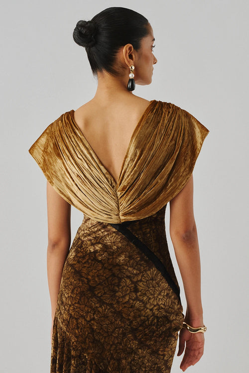 Zarina Velvet Ajrakh Gown