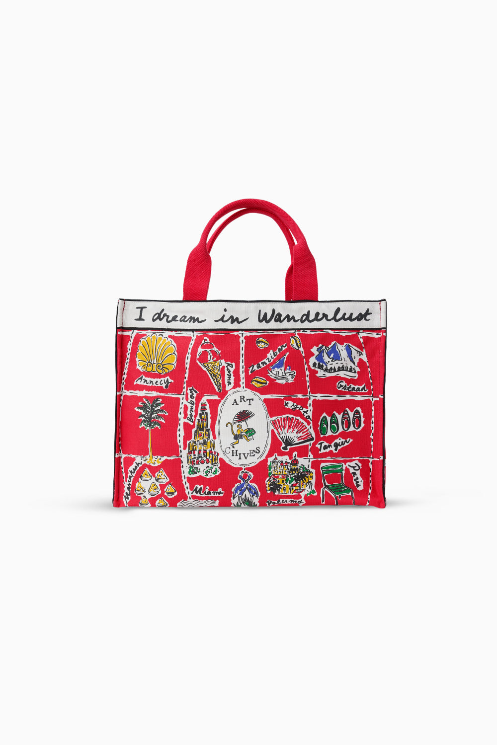 The Red Wanderlust Tote Bag