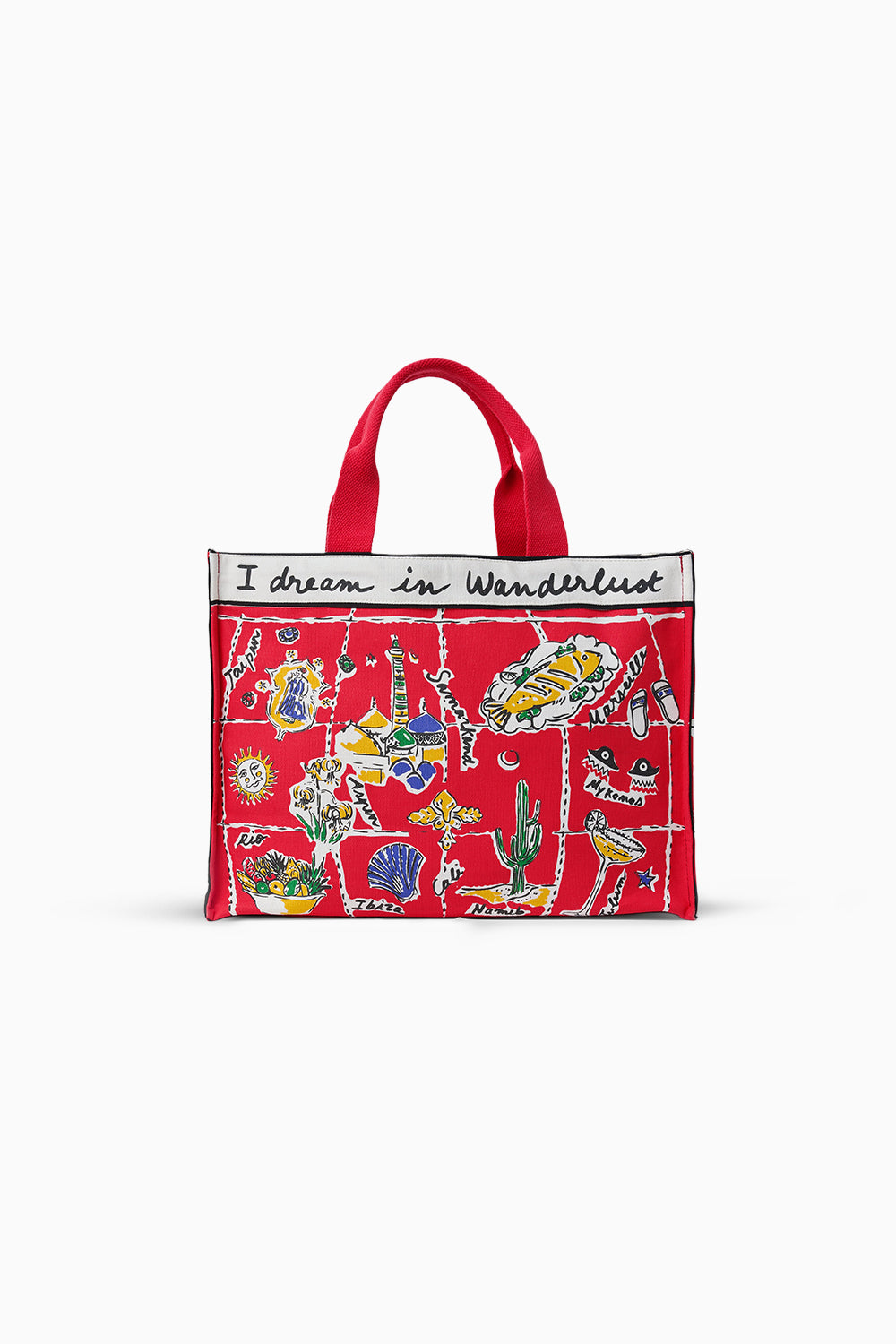 The Red Wanderlust Tote Bag