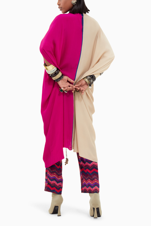 Mogra Shocking Pink  Beyond Ken Ritu Kaftaan Tunic Set
