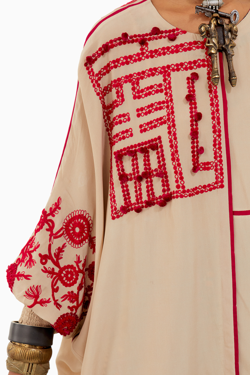 Ivory Multi Beyond Ken Mandala Shirt with Straight Pants