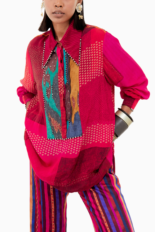 Shocking Pink Beyond Ken Atri Straight Shirt