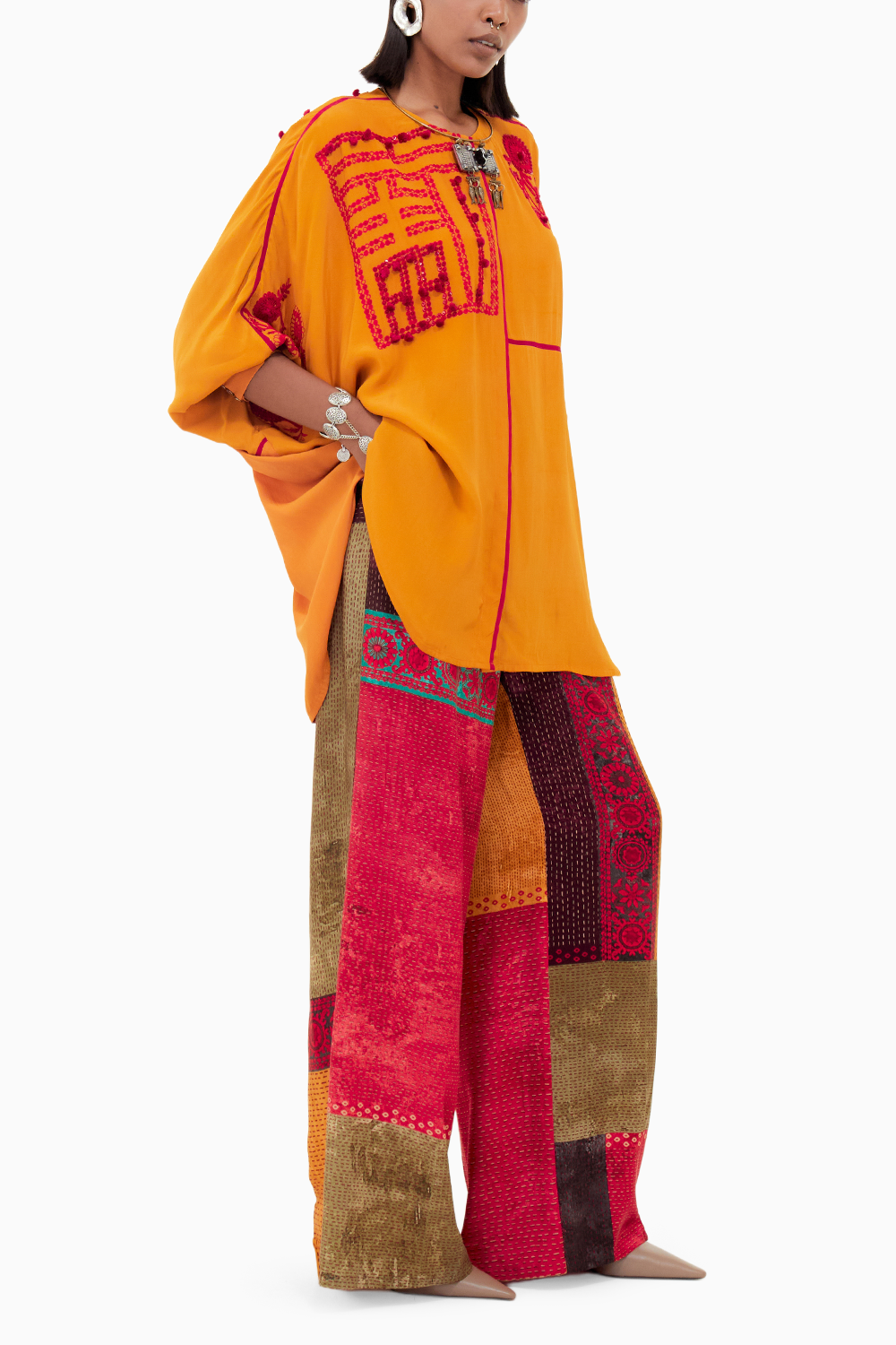 Topaz Yellow Beyond Ken Mandala Shirt with Straight Pants