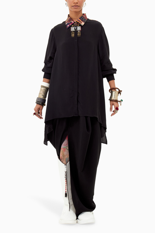 Multi Beyond Ken Gilet with Shirt and Drape Skirt Set