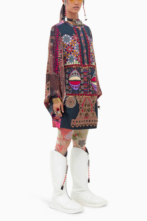Multi Beyond Ken Mehru Embo Dress