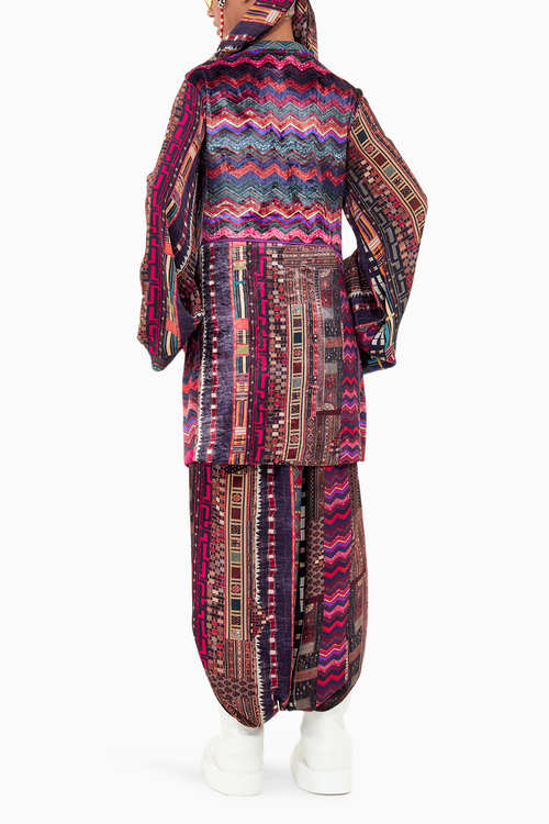Multi Beyond Ken Mehru Embo Dress with Drape Trousers