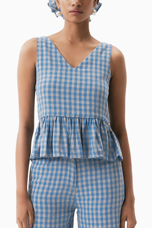 Blue And Grey Escape Top