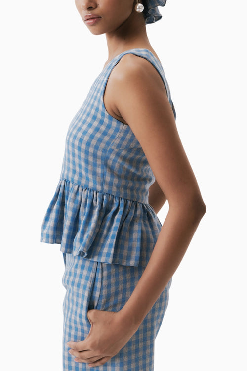 Blue And Grey Escape Top