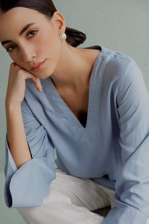 Bel Sky Blue Top With Pants
