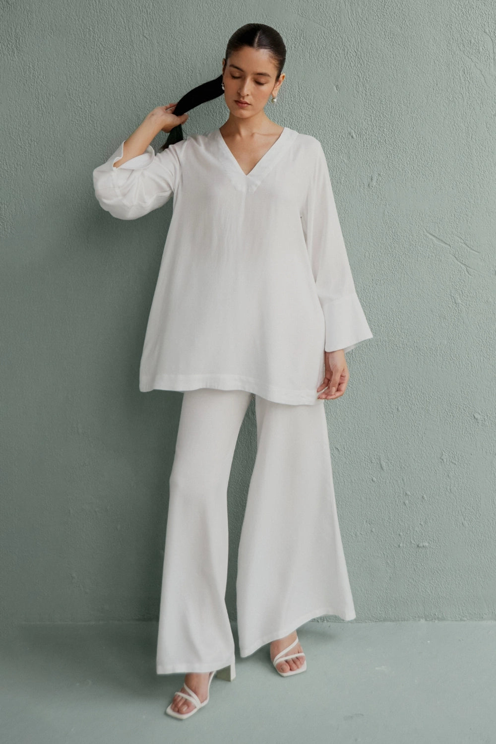 Bel White Top With Pants
