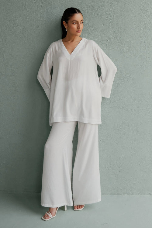 Bel White Top With Pants