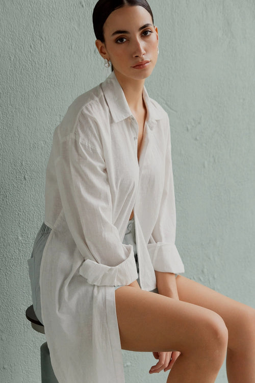 Carino White Asymmetric Shirt