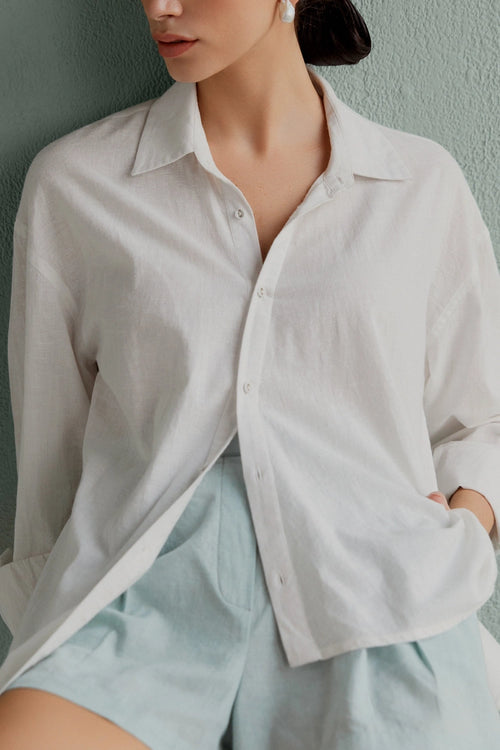 Carino White Asymmetric Shirt