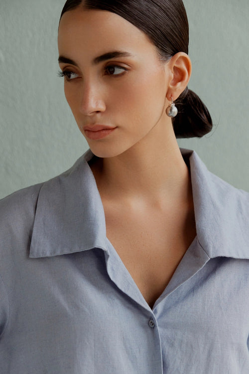 Kha Sky Blue Overlap Shirt