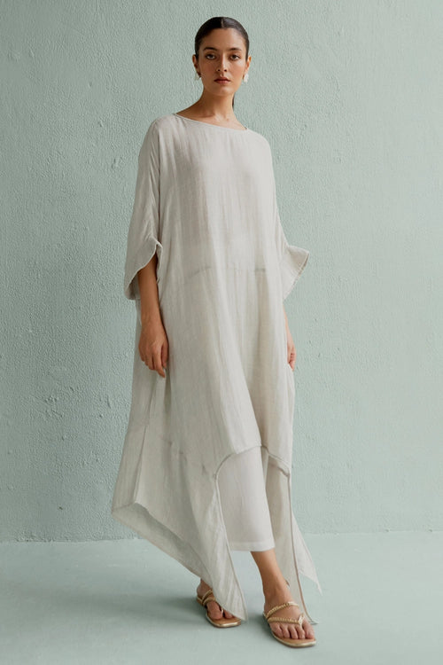 Ubava Natural Top With White Pants