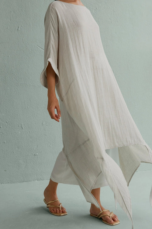 Ubava Natural Top With White Pants