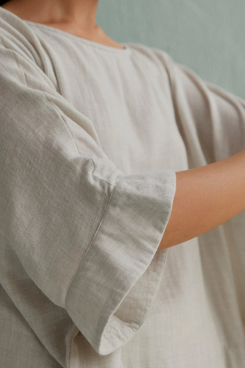 Ubava Natural Top With White Pants