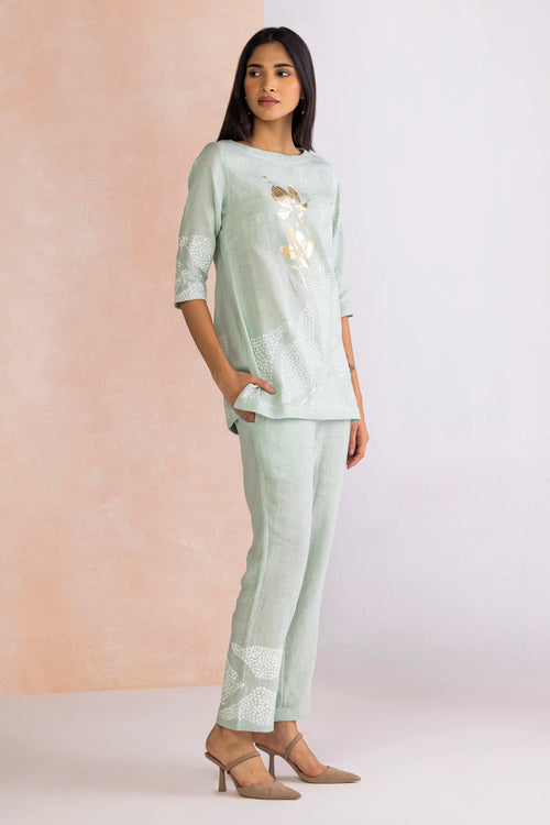 Aurora Mona Blue Top And Pant Set