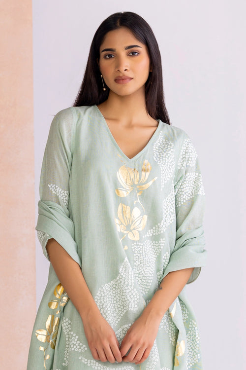 Aurora Fly Free Blue Kurta Pant Set With Dupatta