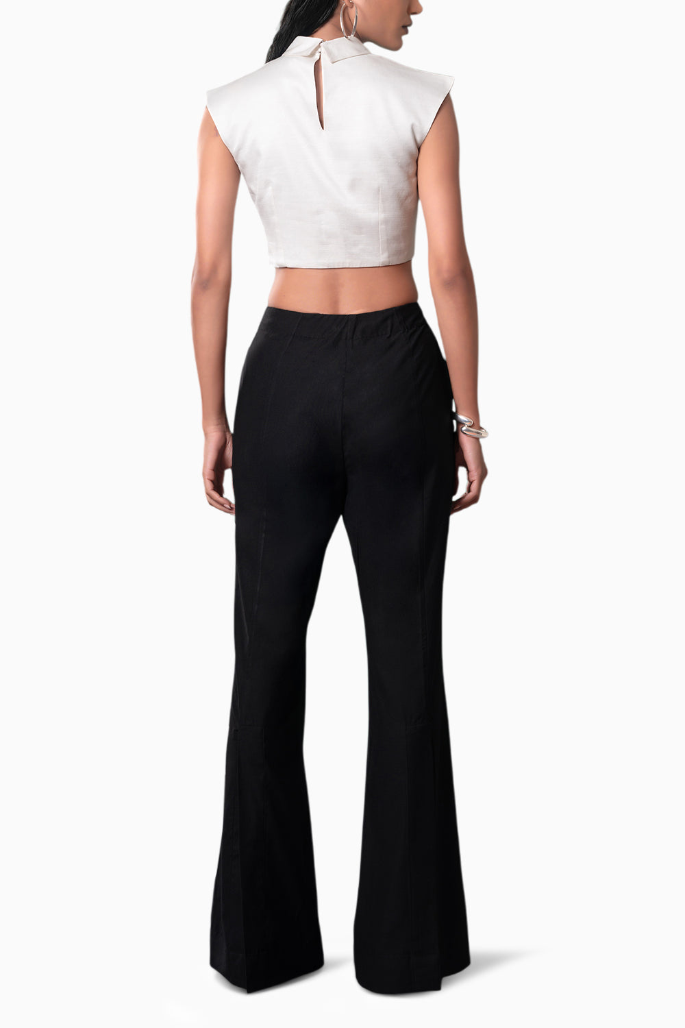 Shiro Cropped Shirt with Kuro Slit Trouser