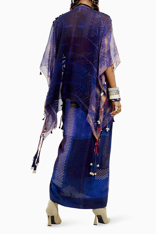 Beyond Ken Sapphire Veni Dupatta Jacket Set
