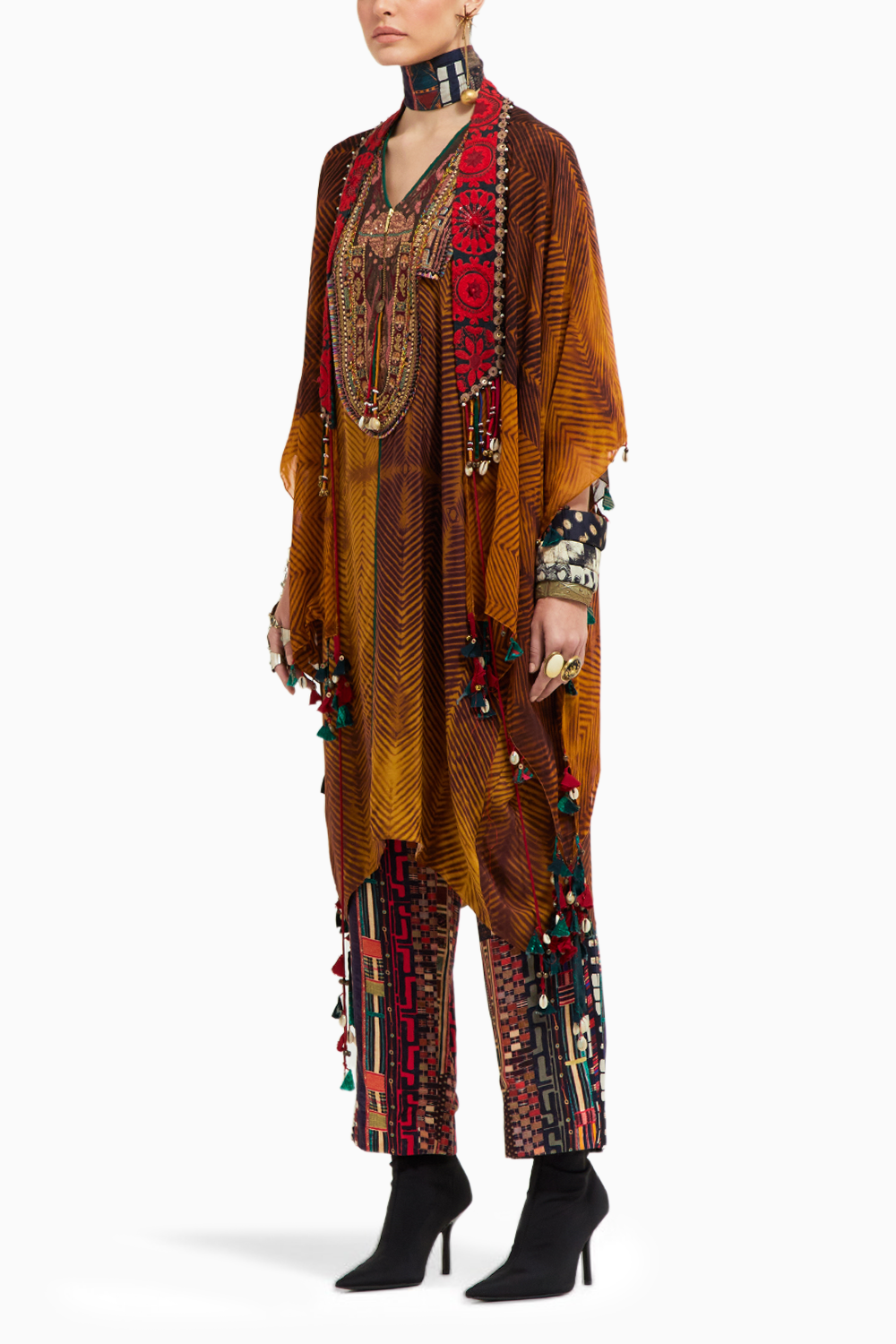 Yellow Topaz Veni Dupatta Jacket Set