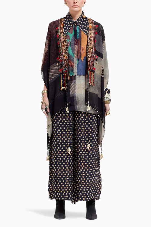 Multi Surmai Veni Dupatta Jacket Set