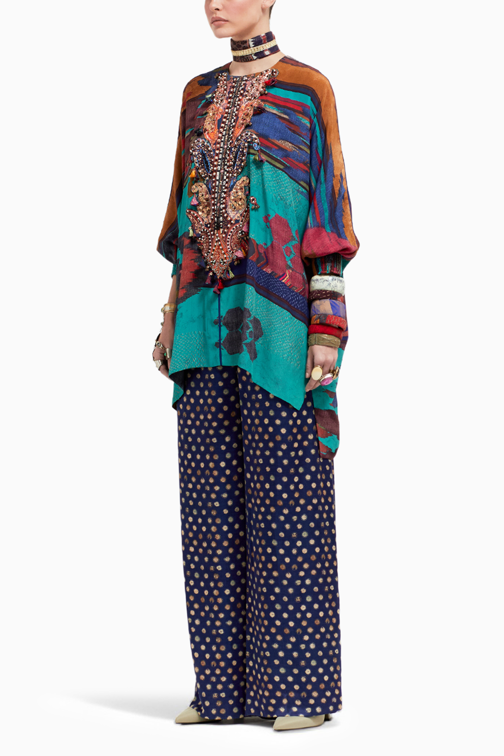 Multi Kuru Trapeze Kurta and Trousers