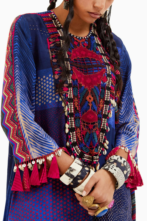 Beyond Ken Sapphire Mitra Short Kurta with Flared Trouser Set