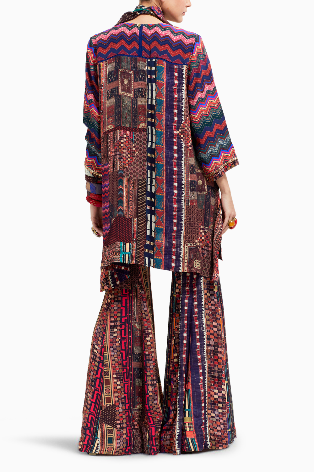 Multi Mitra Short Kurta with Trousers and Dupatta