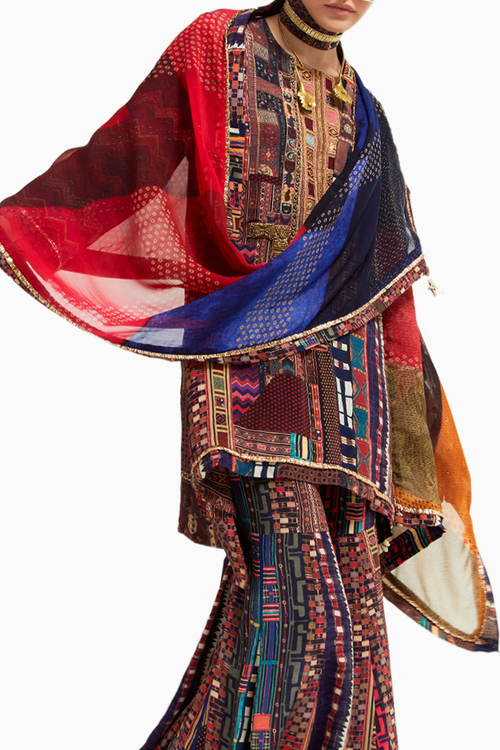 Multi Patti Sheer Odhni