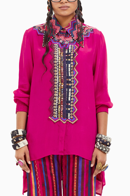 Beyond Ken Shocking Pink Atri Straight Shirt