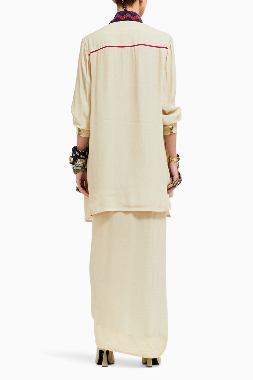 Mogra Atri Shirt and Draped Skirt Set