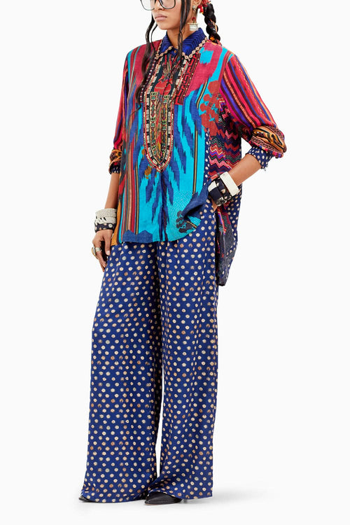 Beyond Ken Multi Atri Straight Shirtwith Trouser Set
